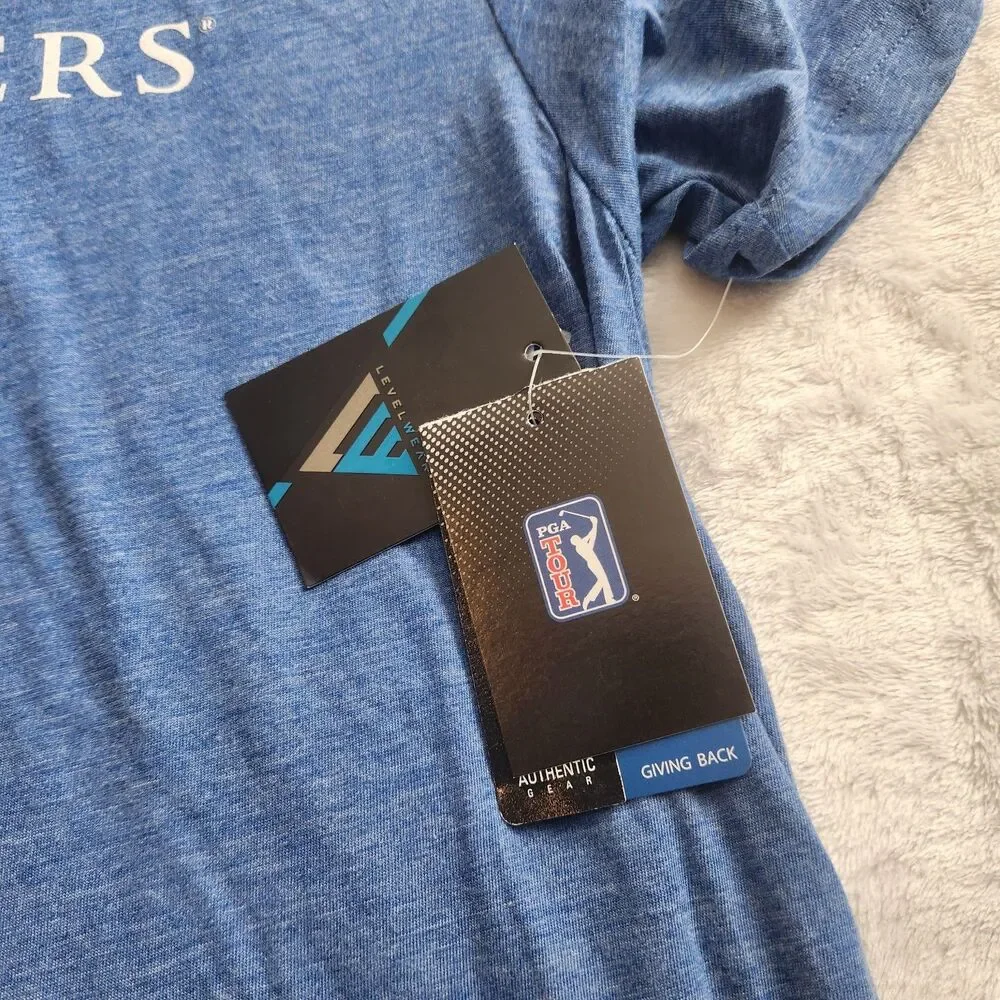 NWT Levelwear The Players Championship Golf T-Shirt Blue Men's Size L PGA Tour
